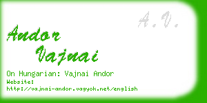 andor vajnai business card